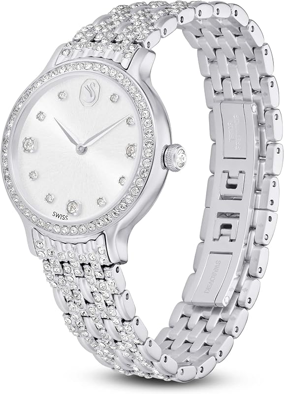 Imber Orologio, con Cristalli Cry, Swiss Made, Meccanismo al Quarzo, Impermeabile Fino a 50 m, Finitura in Acciaio Inossidabile, 31 x 31 mm, 8 mm, 14,3-16,6 cm, 1,4 cm