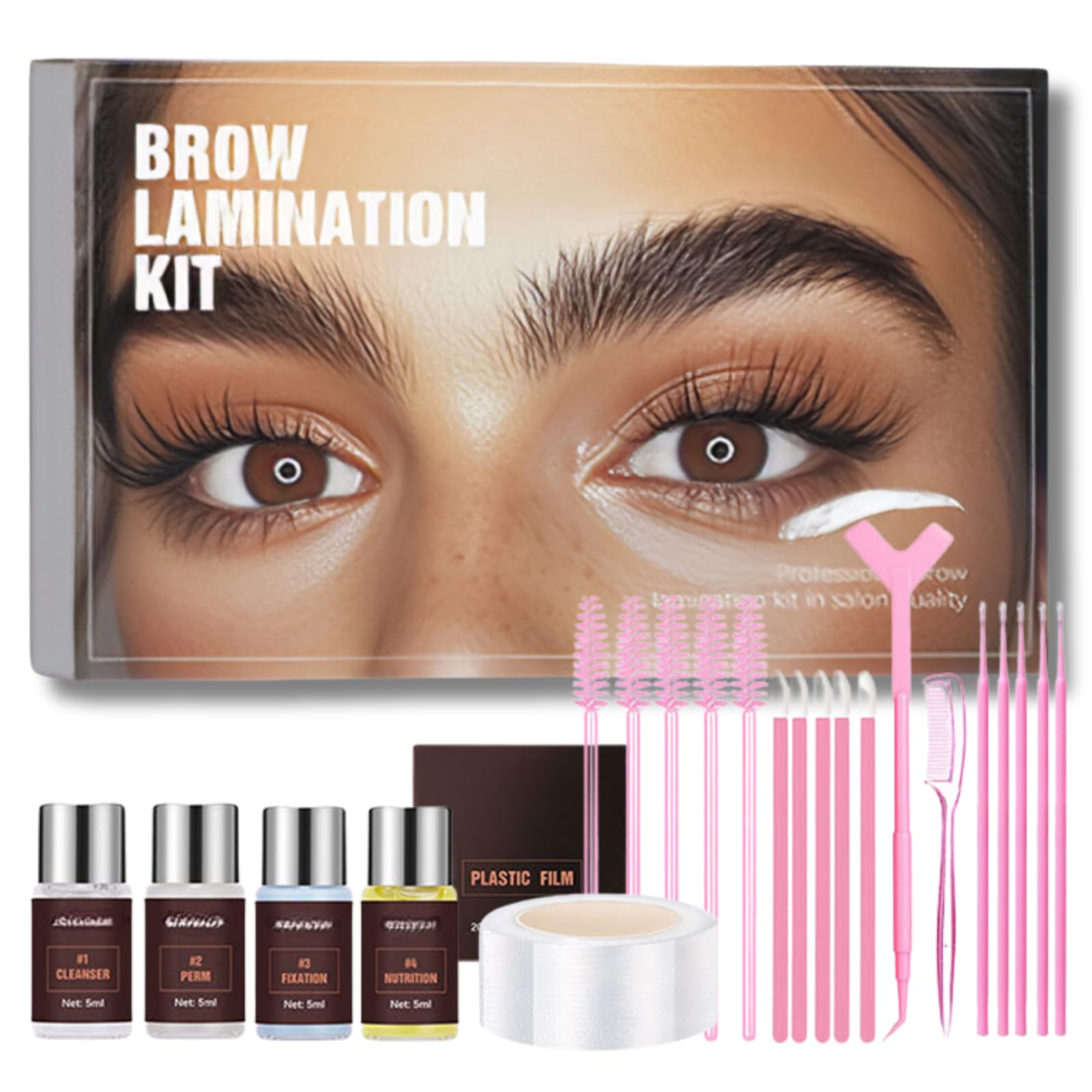 Brow Lamination Kit Premium Eyebrow Lamination Kit With Keratin Premium Eyebrow Lift Set Shaping For 3d Natural Fuller Thicker Wild Eyebrows 6 Weeks Long Lasting Results Professional Salon Results