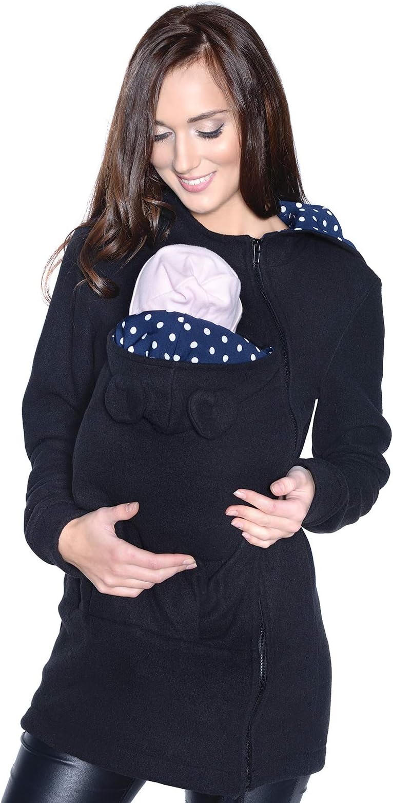Mija - Maternity Polar warm fleece Hoodie / Pullover for two / for Baby Carriers 3073A