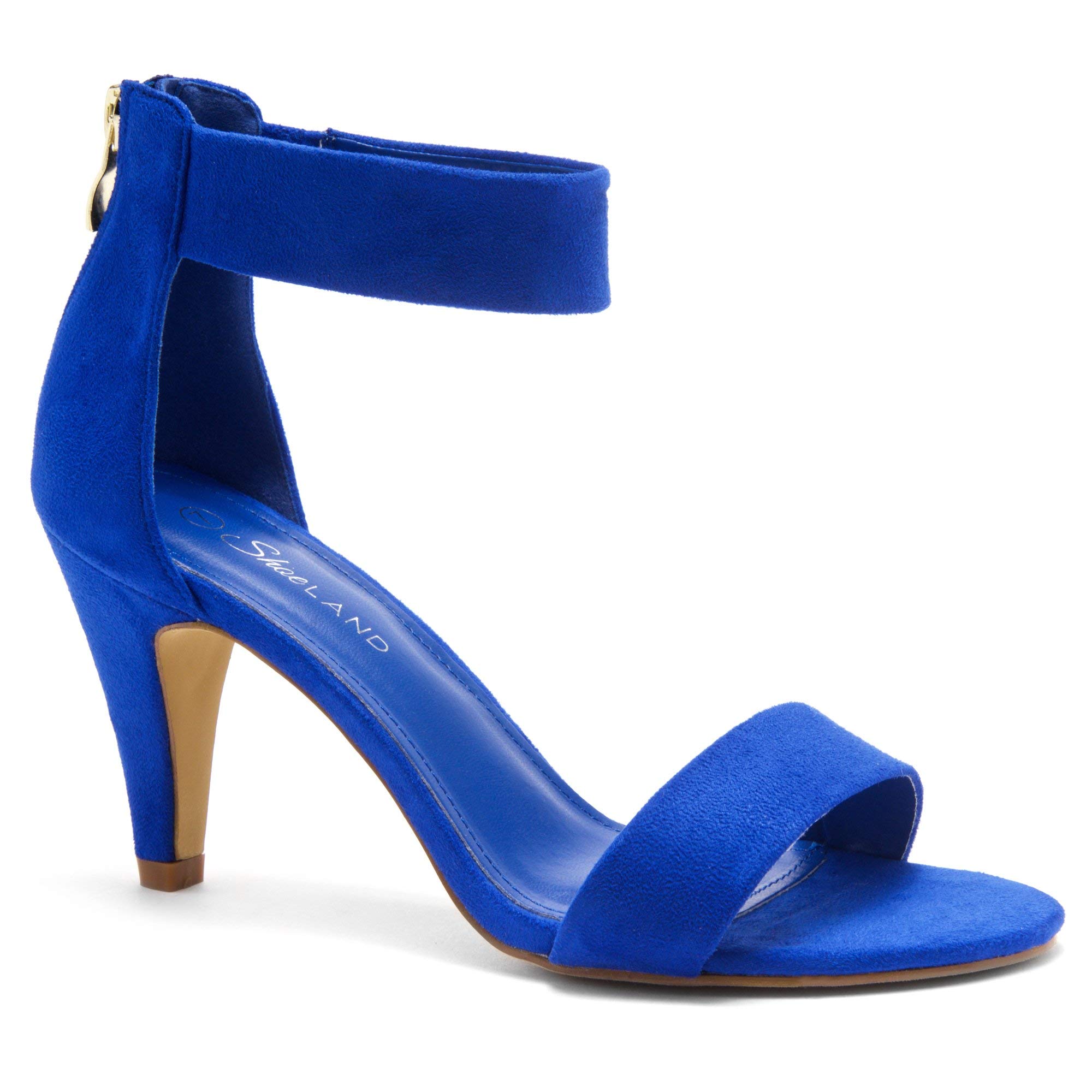 Herstyle RROSE Women's Heeled Sandals Open Toe Adjustable Ankle Strap Zipper Back Dress Wedding Office Pumps Shoes
