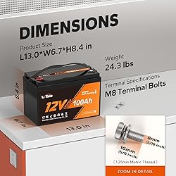 LiTime 12V 100Ah Self-Heating LiFePO4 Lithium