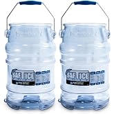 Ice Bucket, San Jamar Saf-T-Ice, 6 Gallon, Tri-Grip Handle, Blue, 2-Pack | Commercial Ice Tote with Drying and Storage Hook for Restaurants, Bars, Catering, Buffets and Other Foodservice Operations