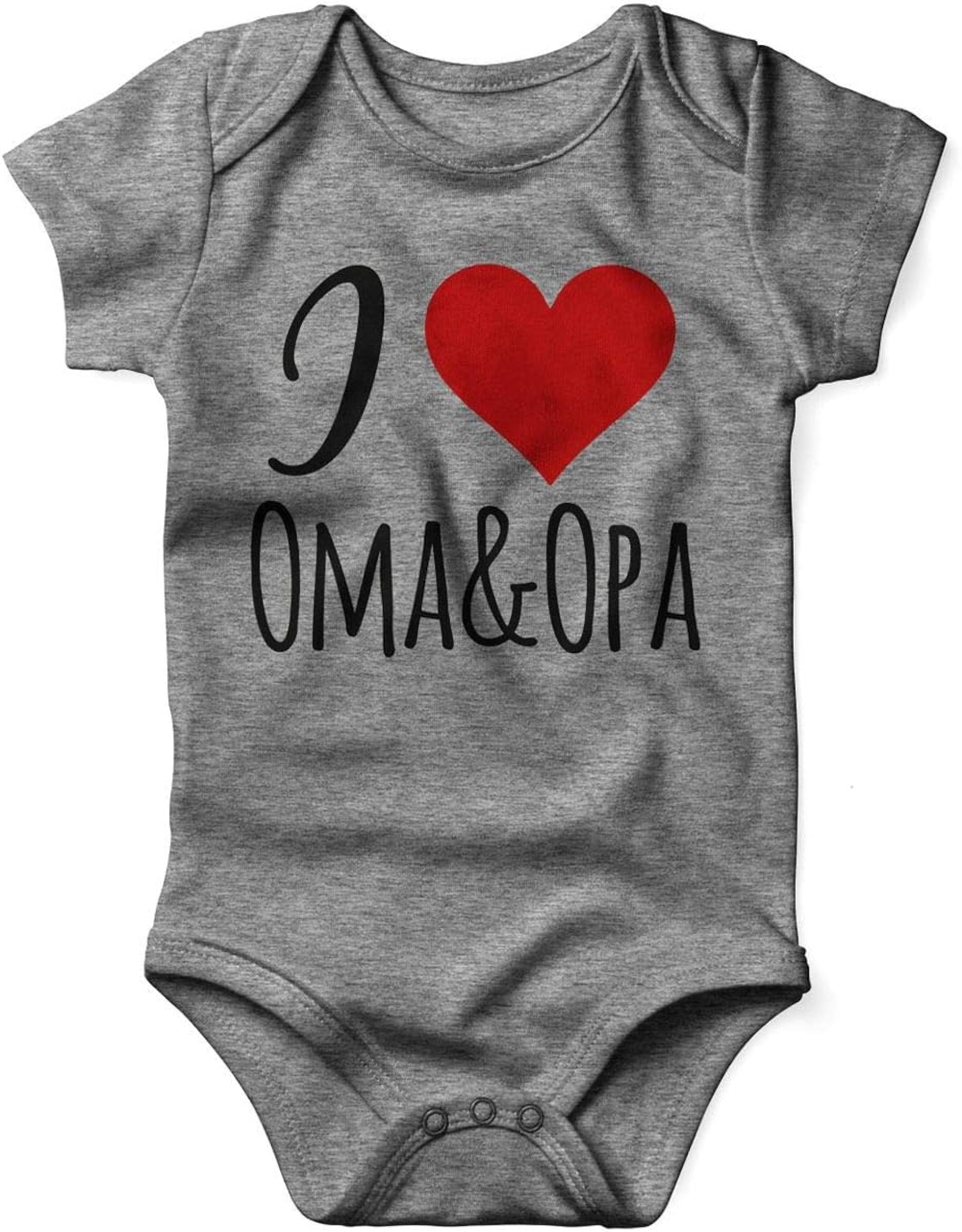 Mikalino Babybody Mit Spruch Fur Jungen Madchen Unisex Kurzarm I Love Oma Opa Handbedruckt In Deutschland Handmade With Love Amazon De Bekleidung