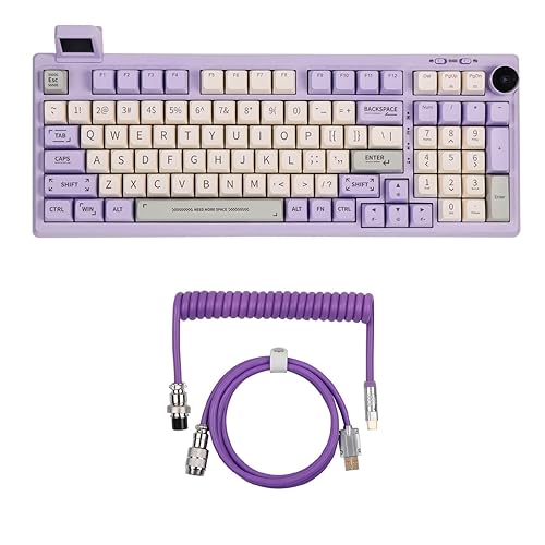 EPOMAKER RT100 Purple Mechanical Gaming Keyboard with Purple Puff ...