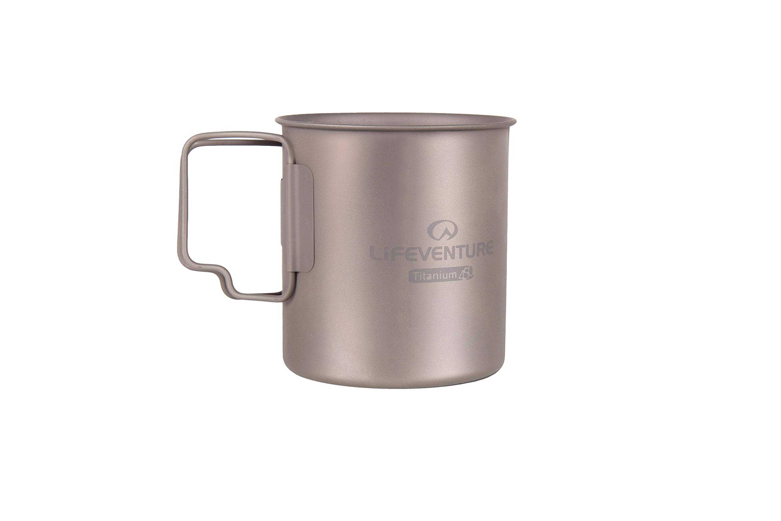 Lifeventure Titanium Mug with Folding Handle - Ultra Lightweight Cup Ideal for Camping Or Travel