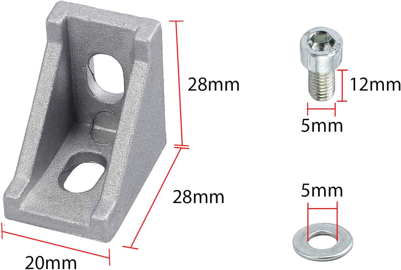 EYPINS 20 Pcs 2020 Aluminum Extrusion Angle Mounting Brackets - Image 3