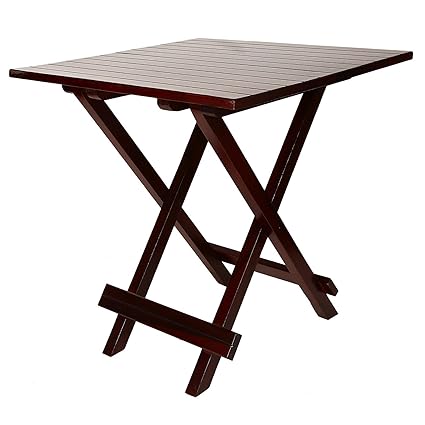 Santosha Decor Solid Sheesham Mahogany Finish with PU Polish Folding Table (Standard)