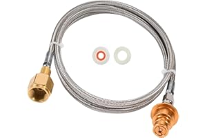 EDSUMEY Soda machine CO2 Tank Connection Adapter with 60in stainless steel hose, CGA320 CO2 Tank Adapter Connector directly to the Carbonated Soda Maker for Terra DUO Art.