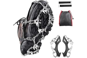 TRIWONDER Crampons for Boots Shoes Traction Ice Cleats Snow Grips Anti Slip Stainless Steel Micro Spikes for Hiking Fishing Walking Climbing Jogging Mountaineering
