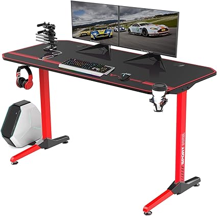 Bureau De Gaming En Forme De I Avec Grand Tapis De Souris Gratuit Station De Jeu