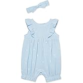 Little Me Clothes for Baby Girls' Gauze Romper and Headband Set, 3-12 Months