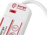 Status Surge-Protected 4 Socket Extension Lead 2m White 13A Power Strip view 4