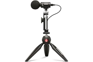 Shure MV88+ Video Kit - Digital Stereo Condenser Microphone for Apple and Android, with Manfrotto PIXI Tripod, Phone Clamp, M
