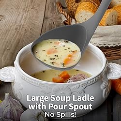 Zulay Soup Ladle Spoon with Comfortable Grip
