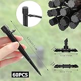 KAHEIGN 60Pcs 8-Outlet Drippers 360° Adjustable Drip Irrigation 4/7mm Tubing view 4