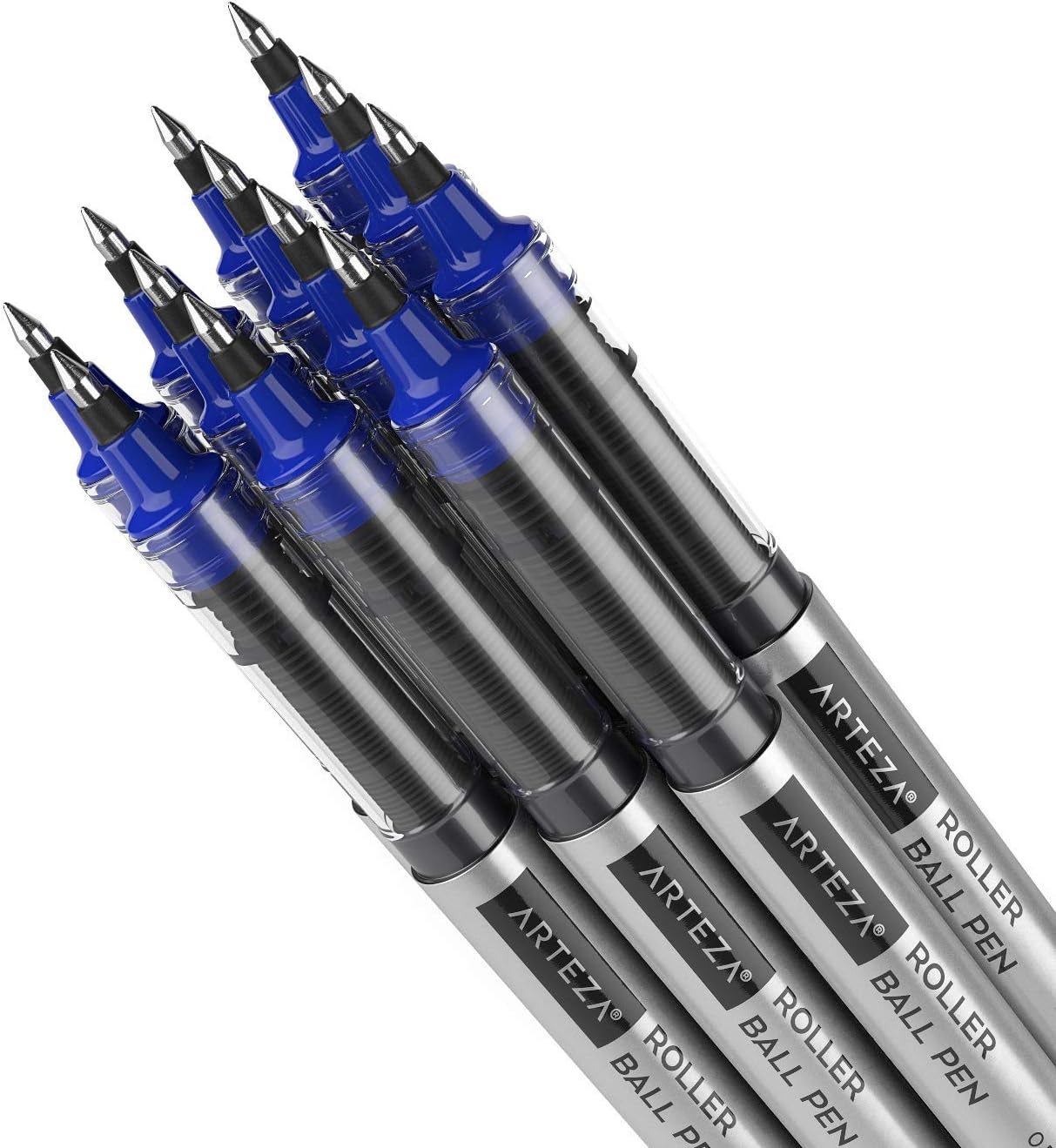 Arteza Rollerball Pens, Pack of 20, 0.5mm Blue Liquid Ink Pens for Bullet Journaling, Fine Point Rollerball, Office Supplies for Writing, Taking Notes & Sketching: Office Products