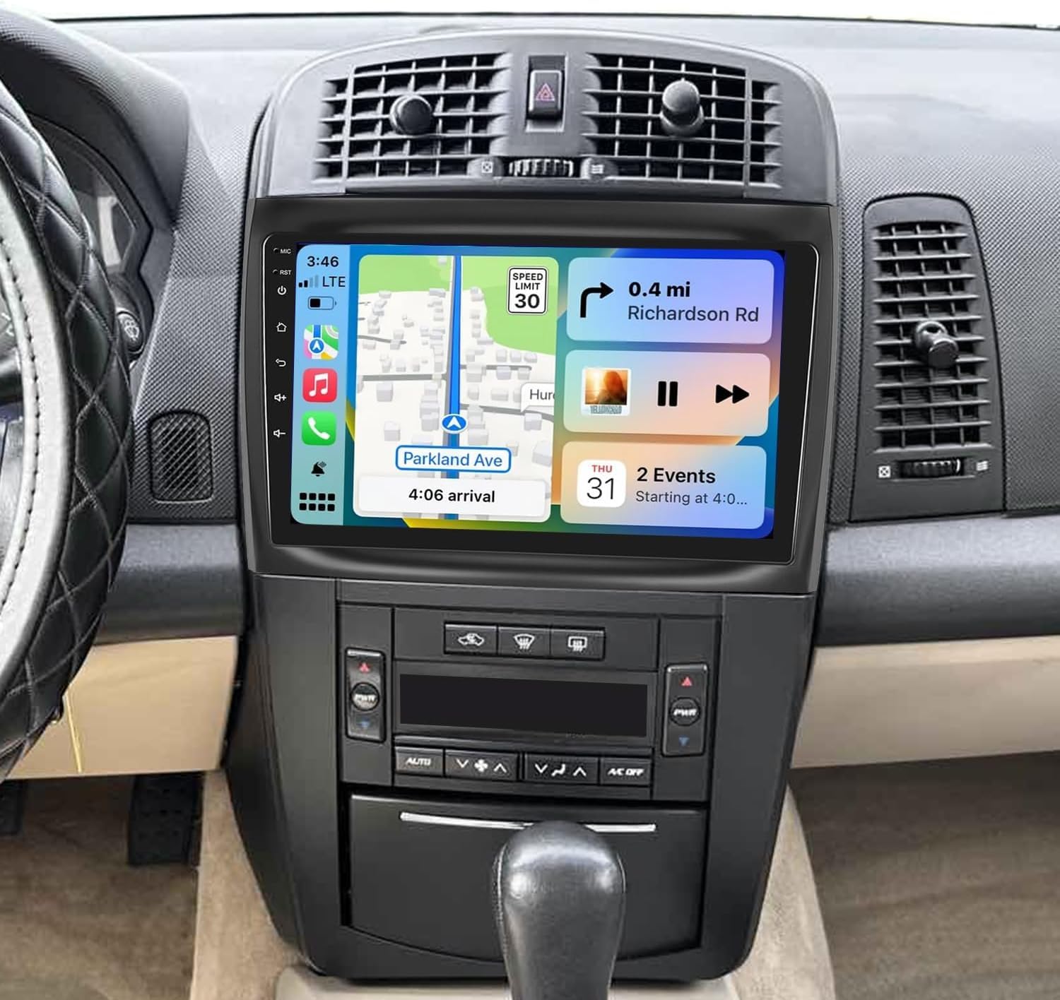 Photo 1 of 10" Android Car Stereo Radio Compatible for Cadillac CTS 2003-2007, for Cadillac SRX 2004-2008 Car Double Din Radio with Carplay Android Auto GPS Navigation BT FM Radio AHD Backup Camera Mic