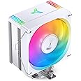 JONSBO CR1000 EVO ARGB White CPU Cooler,Silent Series CPU Cooling, CPU Fan Air Cooler H154mm, 4 Copper Heat Pipe Insert Aluminum Fin for AM4/AM5/Intel LGA1700, 120mm PWM ARGB,Top Cover ARGB, White