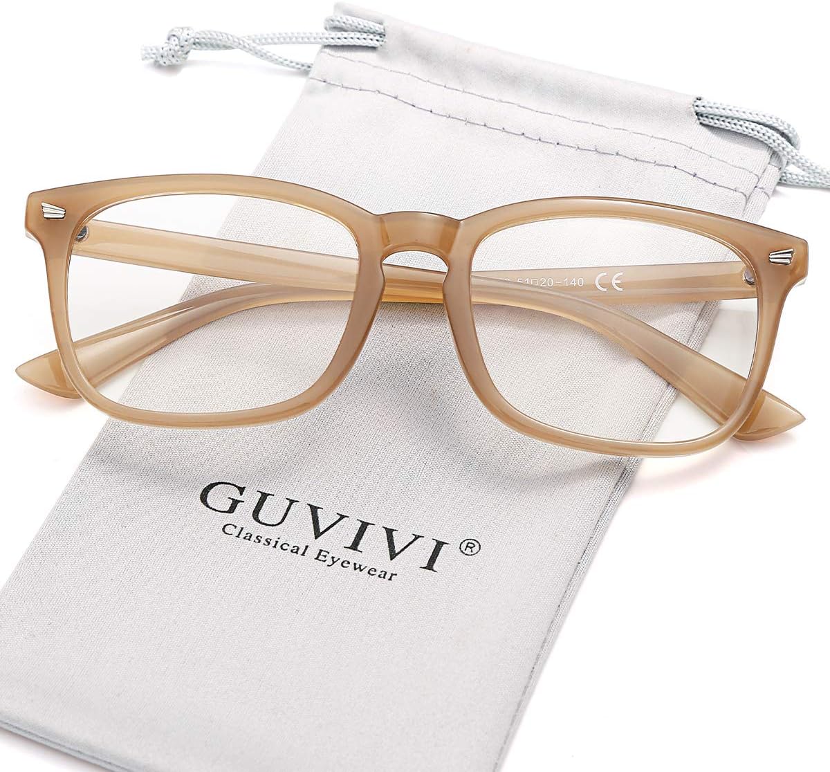 GUVIVI Blue Light Blocking Glasses Square Nerd Eyeglasses Frame Anti Blue Ray Men Women Computer Game Glasses Transparent Lens