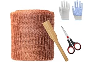 YAKUST Copper Mesh Rodent Control, 5IN*98FT Rodent Barrier Mesh for Rodents Bats Snails Ideal for Hole Blocking, Gardening Sealing Water Opening Copper Fill Fabric, Distilling