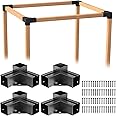 Wilkblck Pergola Brackets, 4PCS Woodworks Pergola Kit 3-Way Right Angle Corner Bracket Elevated Wood Stand Kit Pergola/Gazebo Kit Hardware for 4x4 Lumber