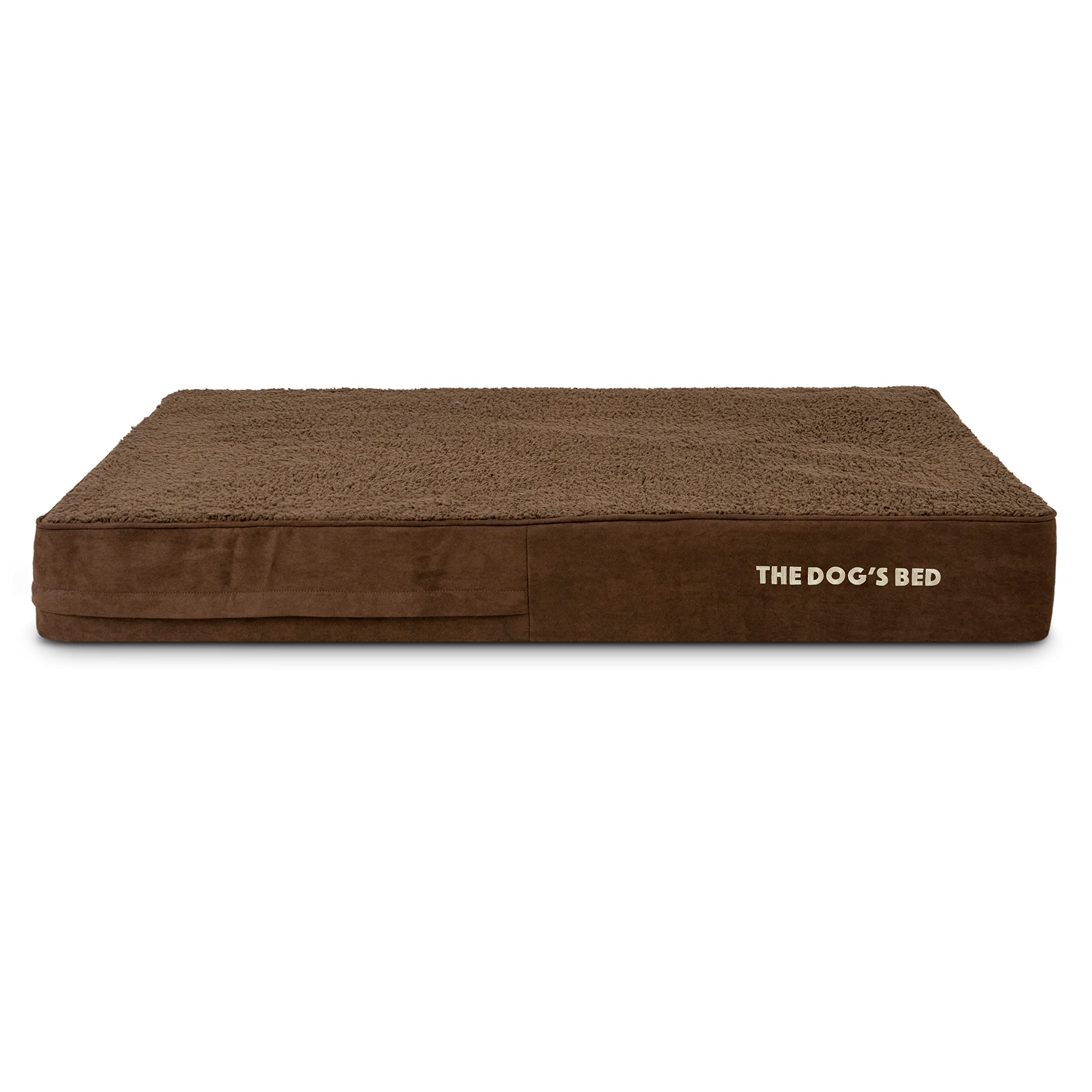 The Dog’s Bed Cover – Replacement Cover, Brown Plush, XL, 15cm