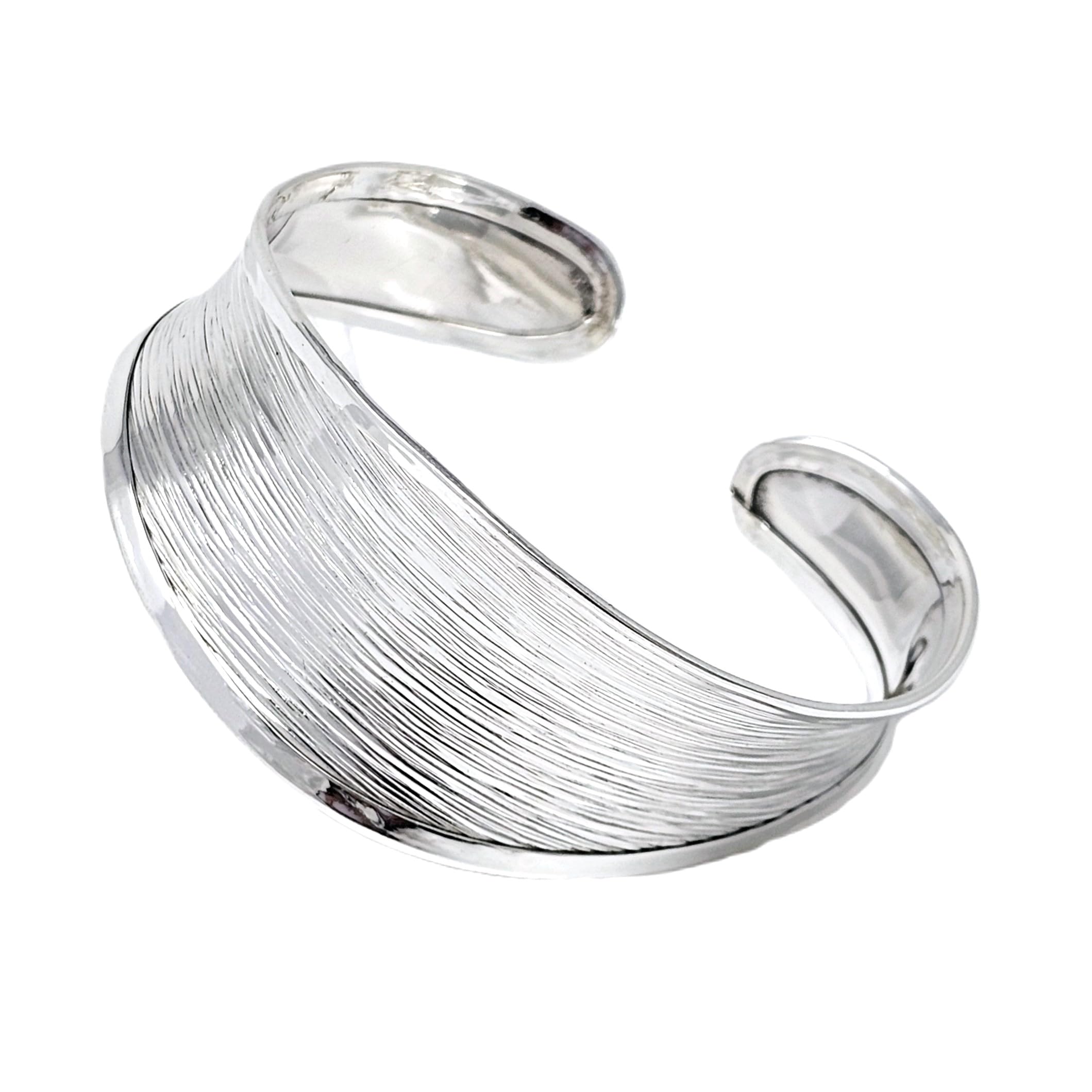 Treasure Bay Gorgeous Chunky Sterling Silver Cuff Bangle Bracelet for Women