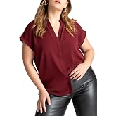 ELOQUII Short-Sleeve Notch Collar Blouse | Women's Plus Size