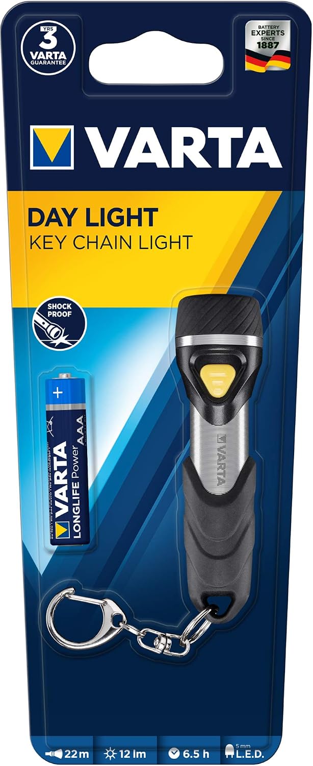 VARTA Day Light Key Chain Light with Key Ring (incl 1xAAA Longlife Power Battery, Ideal for Domestic use Camping, Fishing - Image 3