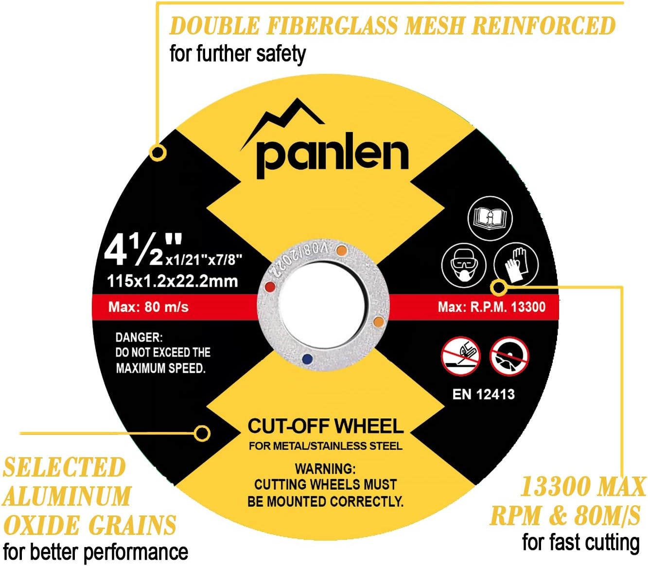 50 Pack Cut-Off Wheels,4-1/2"x 7/8", 0.045" Extra Thin Metal & Stainless Steel Cutting Wheel, Professional Fast Cutting Disc for Angle Grinder(50): Home Improvement