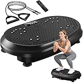 HVX Vibration Plate Exercise Machine 450 lbs Capacity Lymphatic Drainage | Vibrating Fitness Platform Full Body Shaker Workout Equipment Vibration Platform Machine Shaping Vibrate Board for Home Sport