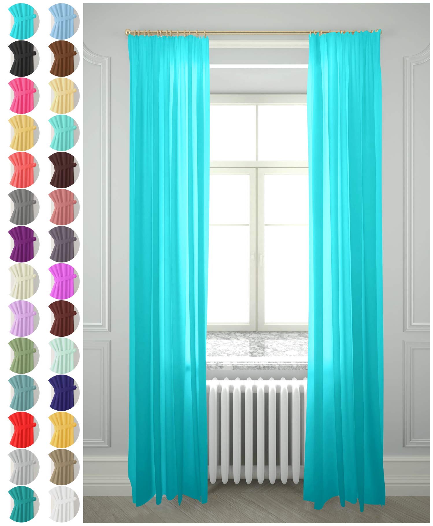 Megachest gathering tape voile curtain(angel blue W 56" x L 108" (2 Panels))