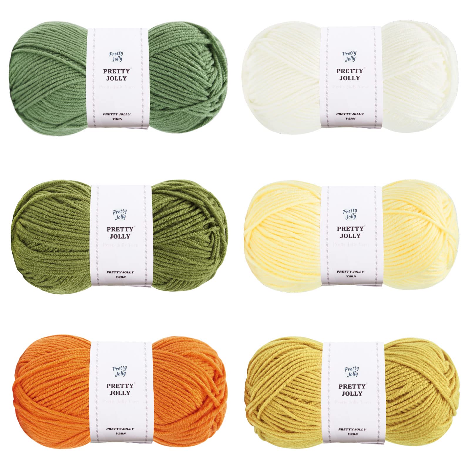 Pretty Jolly 300g Soft Assorted Colors Yarn - Sport Weight,100% Acrylic, 4 Ply, Bonbons Yarn for Crochet & Knit, DIY Project Starter Kit for Kids or Adults(Total 795m) (Department 7)