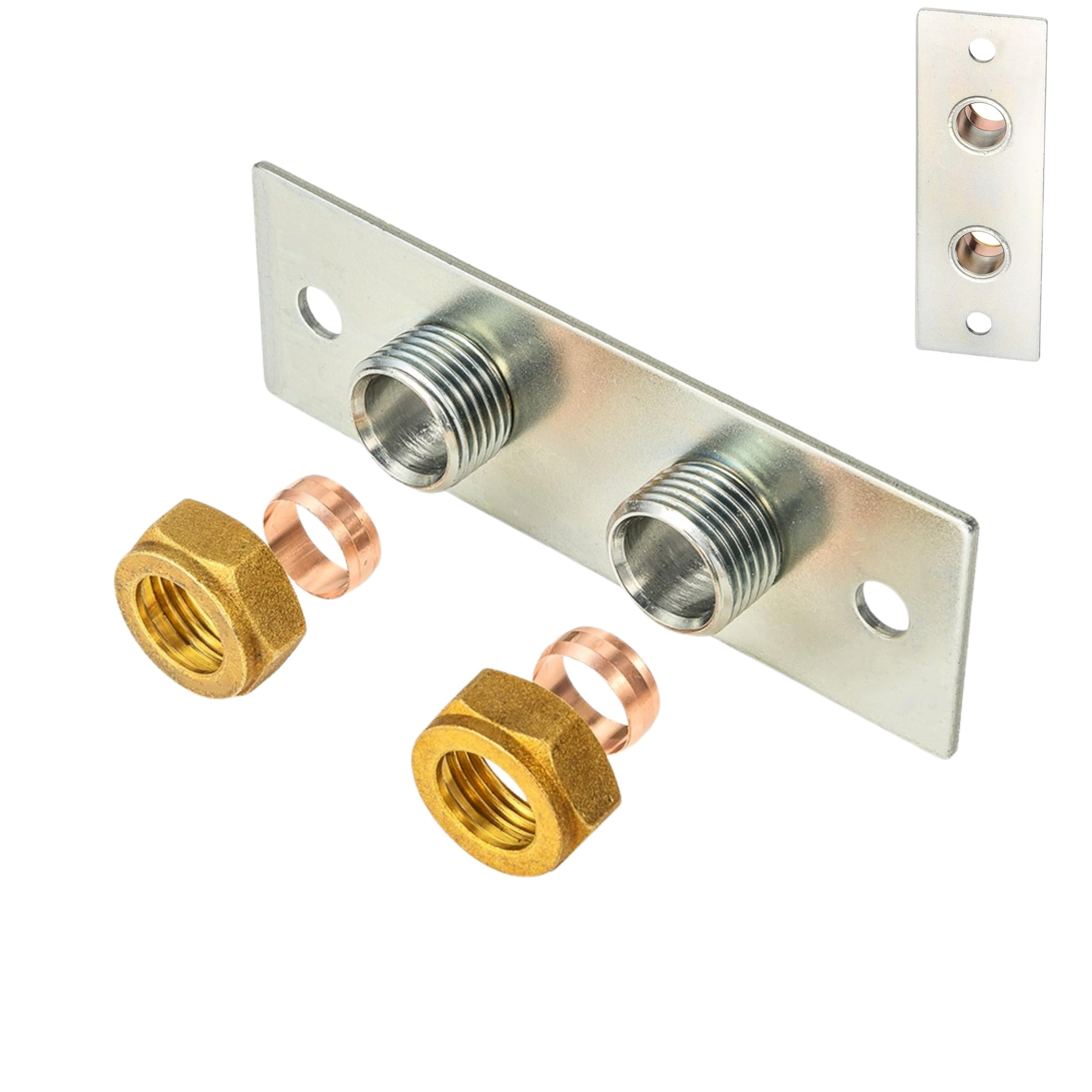 Excel Home Chrome Douche Bidet Shataff Thermostatic Shower Fixing Bracket Back Plate Bathroom Toilet Mixer Bar Valve Wall Mounted Kit, 15mm