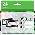 950XL 951XL Combo Compatible for HP 950 XL 951 XL Ink Cartridge Replacement for HP OfficeJet Pro 8600 8610 8620 8100 8630 8660 8640 8615 251DW (2 Black)
