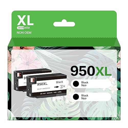 DAM aila 950XL 951XL Combo Compatible for HP 950 XL 951 XL Ink Cartridge Replacement for HP OfficeJet Pro 8600 8610 8620 8100 8630 8660 8640 8615 251DW (2 Black)