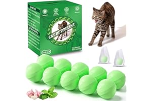 VITAFOR Cat Deterrent Outdoor, 10 Pack Natural Peppermint Oil Cat Deterrent Balls Outdoor Indoor Keep Cats Out of Yard Garden Lawn Prevent Scratch and Chew (Green)