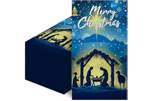 WUHUZSM 100 Pcs Christmas Nativity Paper Napkins,Disposable Jesus Holy Night Christmas Paper,Xmas Nativity Decorative Religious Hand Towels for Winter Holiday Christmas Dinner Party Supplies