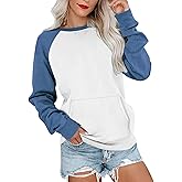Ovanviso Womens Long Sleeve Sweatshirt Casual Crewneck Cute Pullover Tops Lightweight Sweatshirt with Pocket 2026