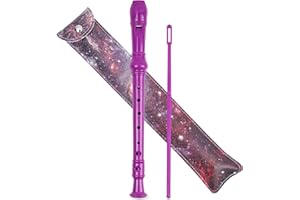 LIZIMANDU Recorder Instrument for Beginner Kids Adults,8-Hole Soprano Descant Recorder Music Flute with with Cleaning Rod & Leather Case For School Student Home Entertainment(2-Star Night)