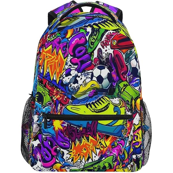 Amazon.com | Ganiokar Hip-Hop Graffiti Print Teens Backpack for
