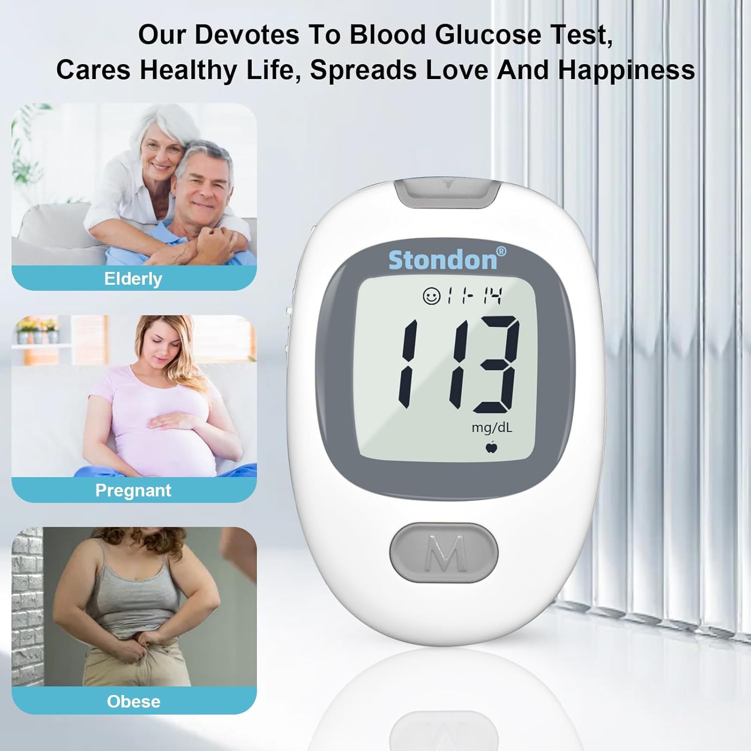 G430 Blood Glucose Monitor Kit,Blood Sugar Testing kit,Diabetes Testing Kit, Blood Glucose Meter, 100 Glucometer Strips, 100 Lancets, Test Strips Blood Sugar Meter Glucometer,HCT for Home Use