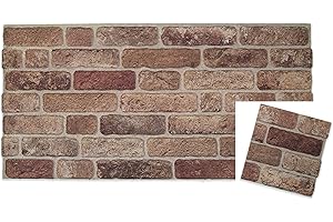 IZODEKOR 3D Wall Panels Brick Effect - Cladding, Stone Look, Styrofoam Facing for Living Room, Kitchen, Bathroom, Balcony, Bedroom, Back of Counter and Teras | Farmhouse Style (10" x 10" Sample)