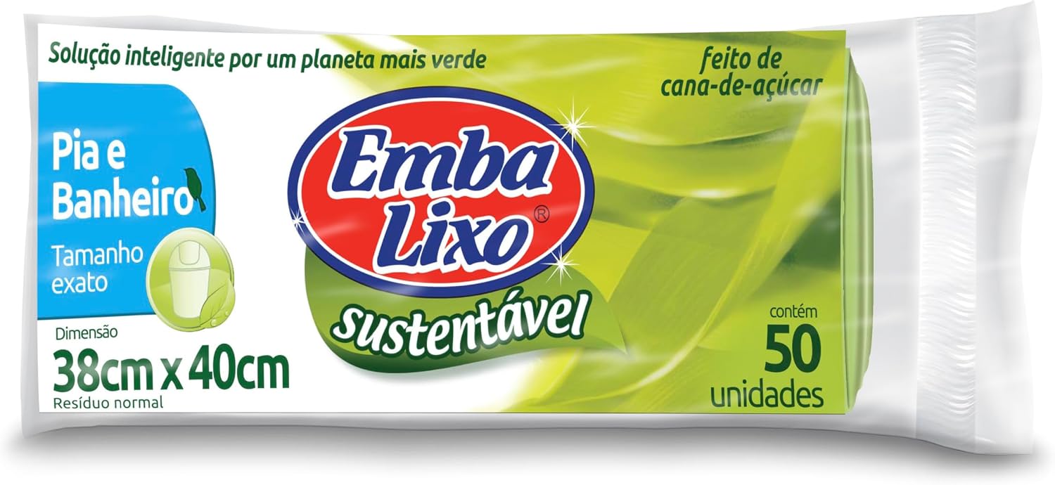 Embalixo Saco Lixo Sustentável Pia e Banheiro - 50 Unidades