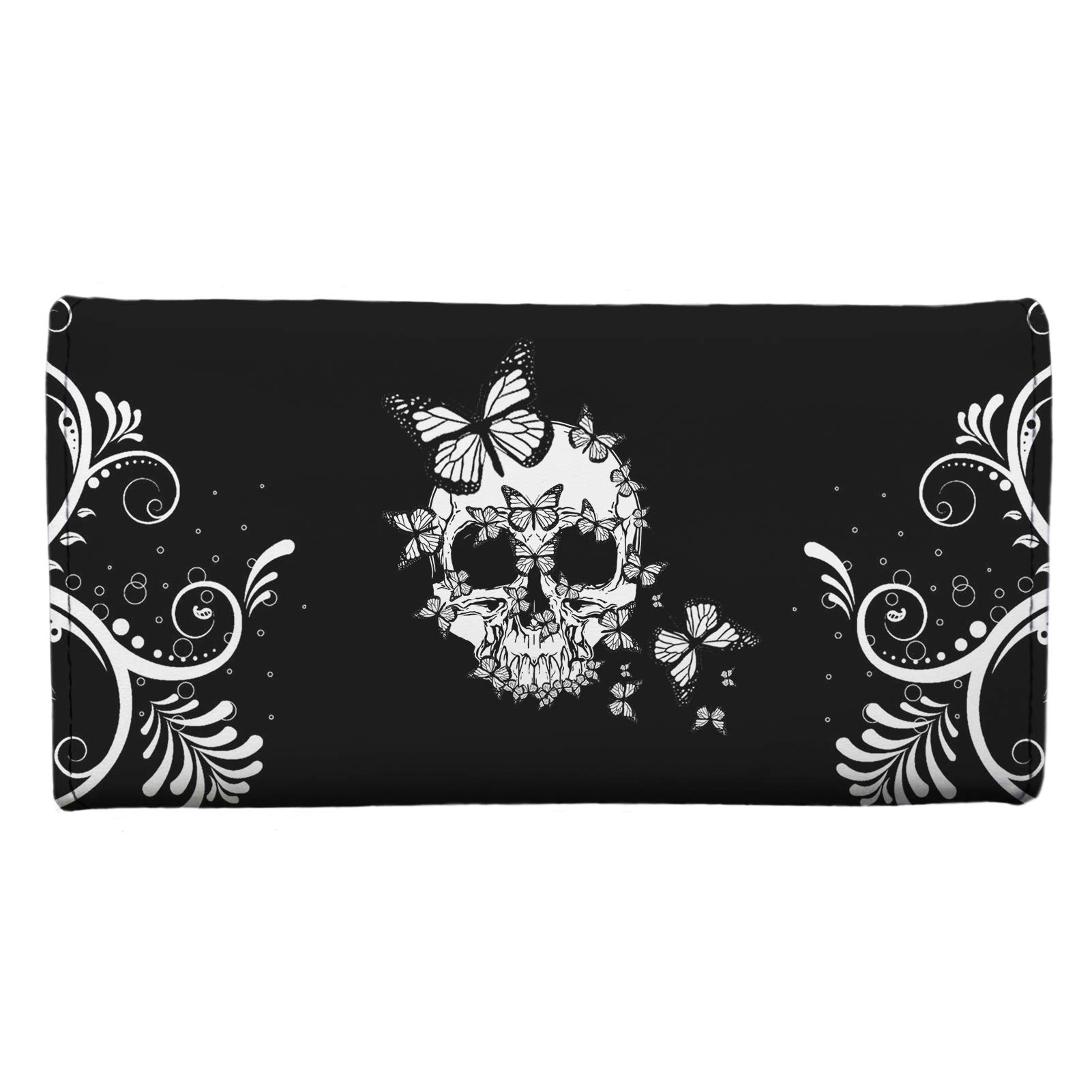 Biyejit Butterfly Skull Women Coin Purse Animal Wallet Larger Purse Phone Crad Holder Gift for Girls