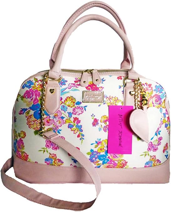 Betsey Johnson Floral Blush Pink Dome Zip Top