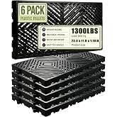 6 Pcs Plastic Pallets 23.6 x 11.8 x 1.18 Inch Lightweight Moisture-Proof Waterproof Floor Pallet with Breathable Grid Ventilation - Multi-Purpose Storage Pad for Garages, Kitchen, Basement, Attic