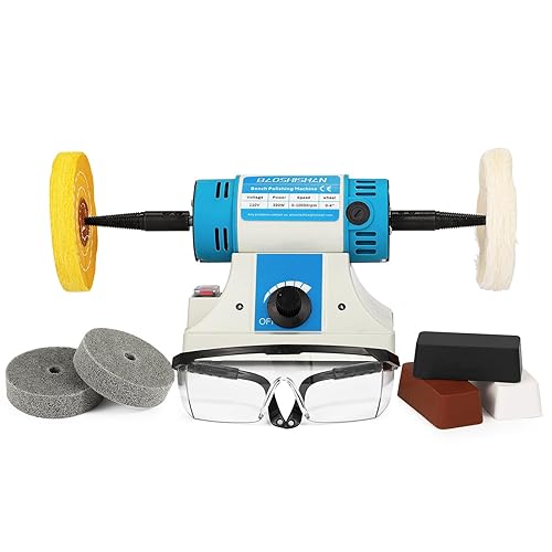 BAOSHISHAN Bench Buffer Jewelry Polisher, Variable Speed Benchtop Polishing  Buffing Machine, With Cotton Polishing Wheel for Jewelry, Wood, Metal,