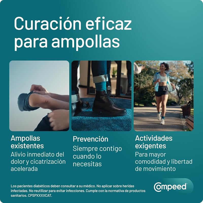 Ampolas médias, curativos hidrocoloides para os pés, Pack 5 unidades