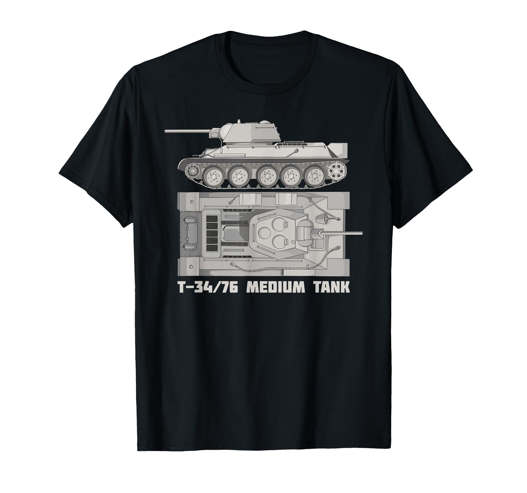 Russian Tanks T 34 76 World War II Chart T-Shirt